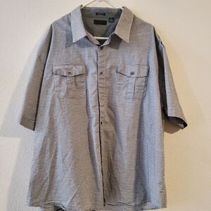 Steve's Jeans Men's Gray Striped Casual Button Down Shirt